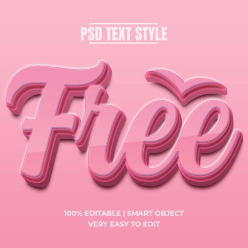 Pink Free 3D Text Effect PSD Mockupcover image.