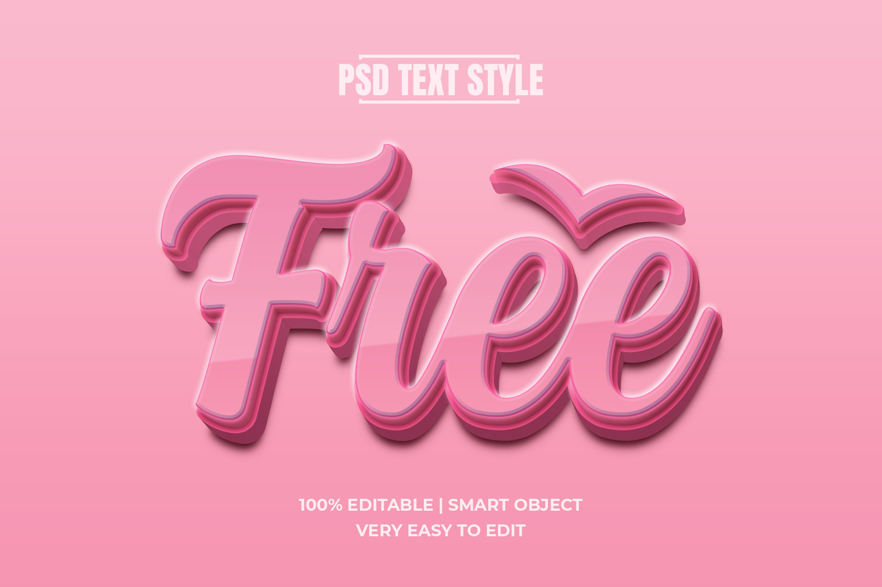 Pink Free 3D Text Effect PSD Mockupcover image.