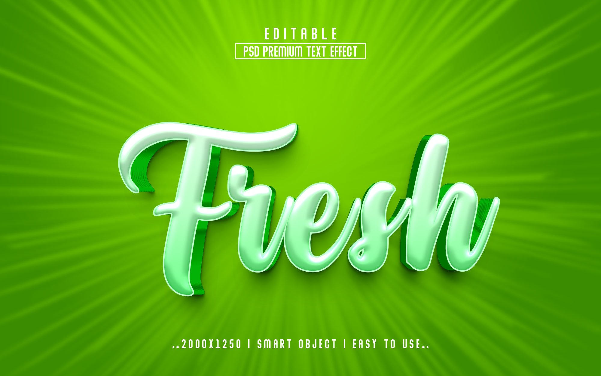 Fresh 3D Editable psd Text Effectcover image.