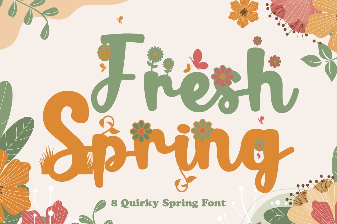 Fresh Spring - 8 Quirky Spring Font cover image.