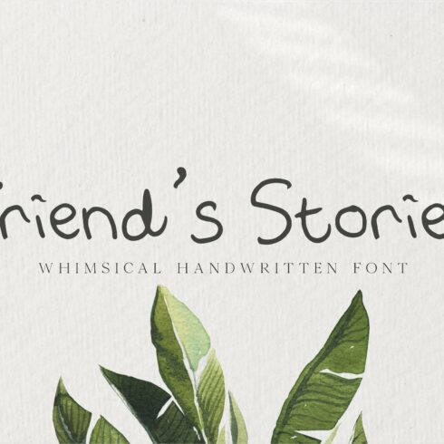 Friend's Stories Font cover image.