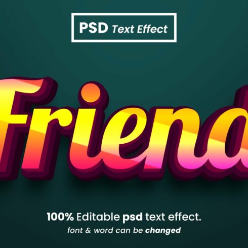 Friend 3d text effectcover image.