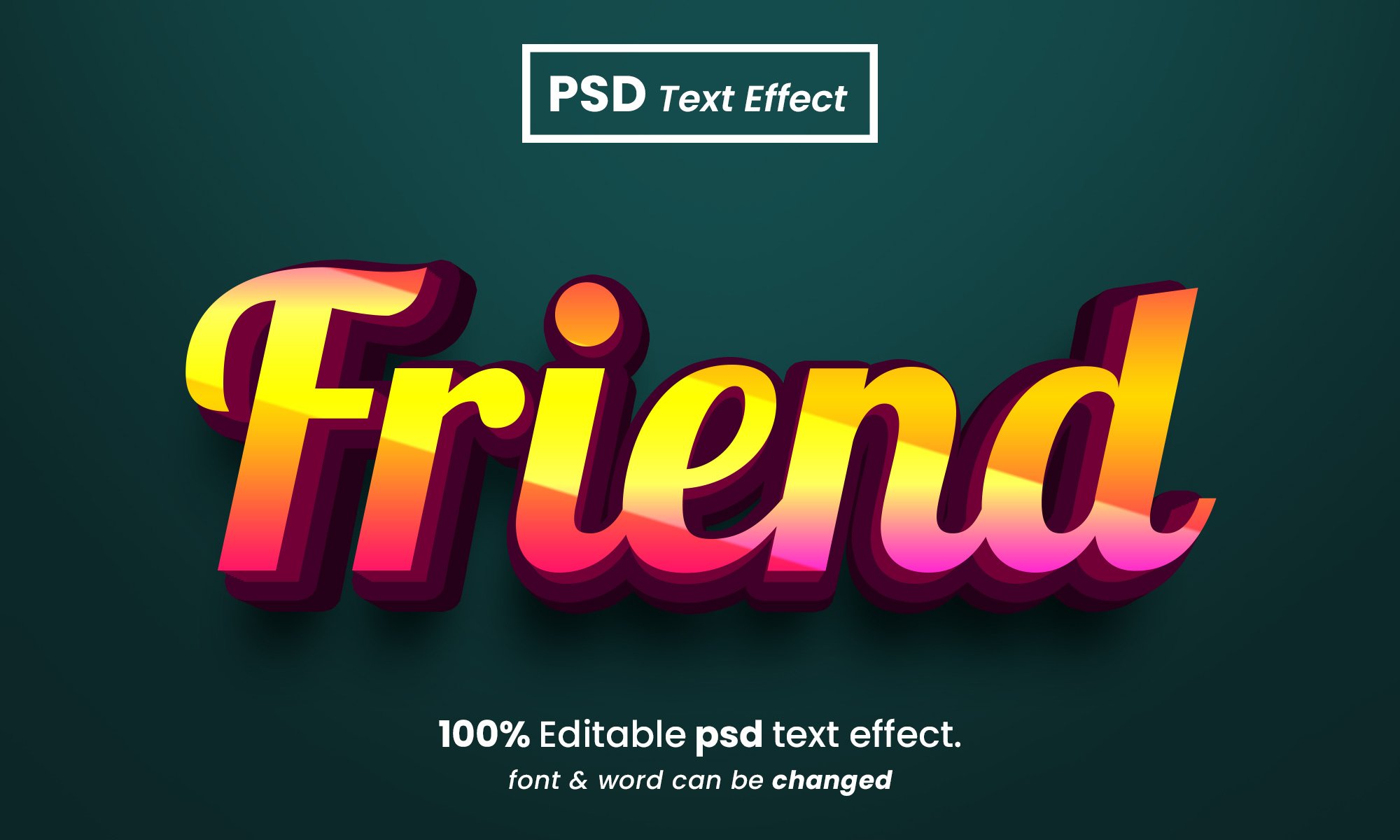 Friend 3d text effectcover image.