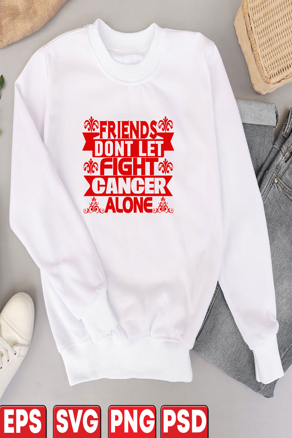 Friends-Don’t-Let-Friends-Fight-Cancer-Alone pinterest preview image.