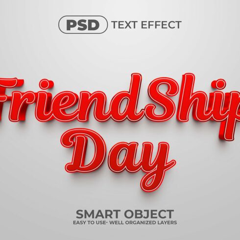 friend ship day  3d editable textcover image.