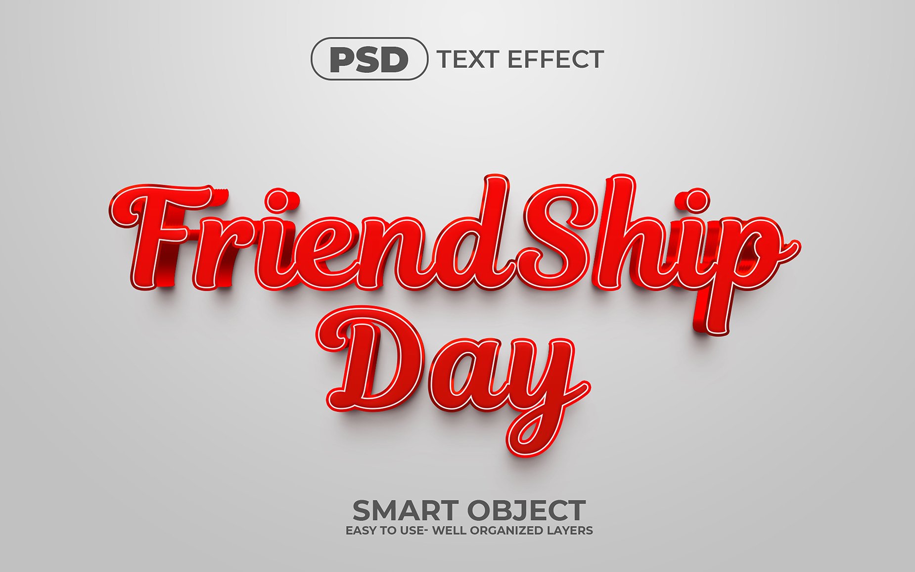 friend ship day  3d editable textcover image.