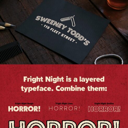 Fright Night! A vintage horror font cover image.