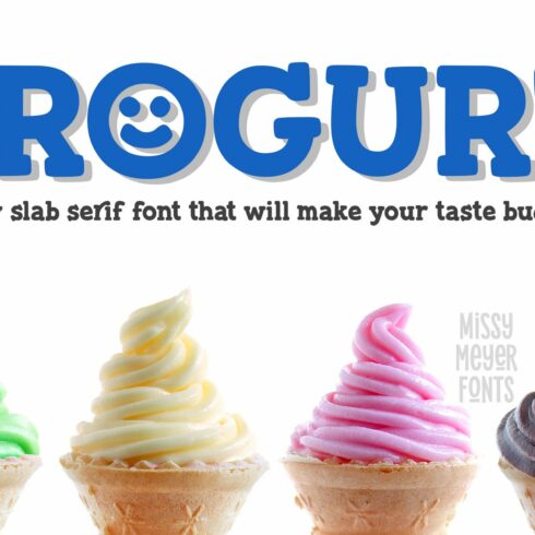 Frogurt: a fat fun slab serif font! cover image.