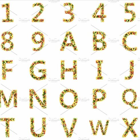 letters and numbers made from fruits cover image.