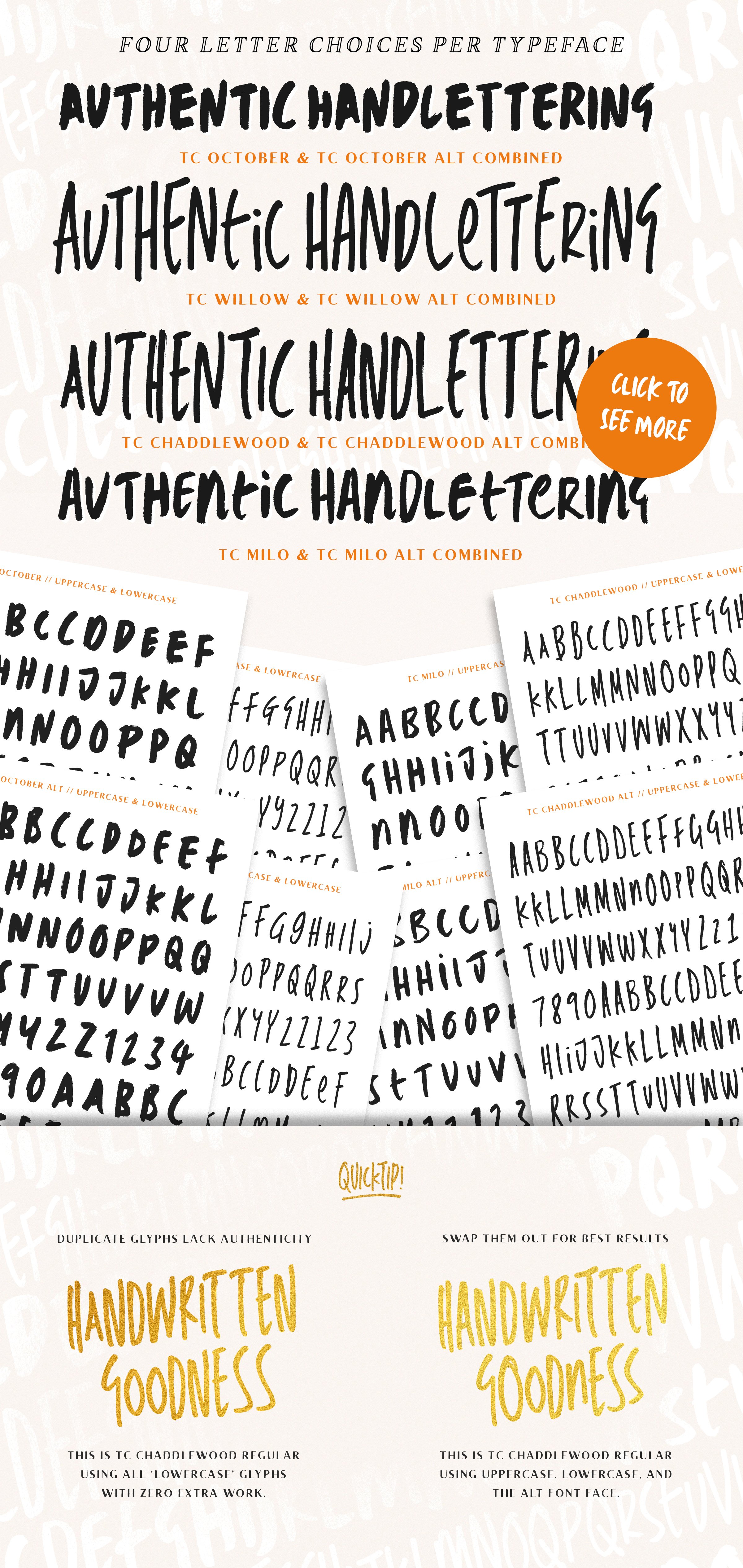 Full'A'Quirks Handwritten Fonts Pack preview image.