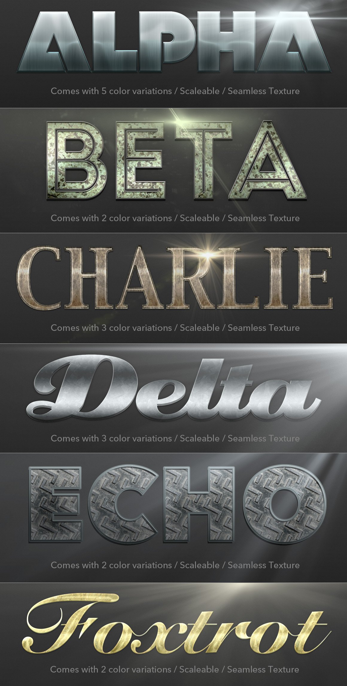 6 Metal Text Stylespreview image.