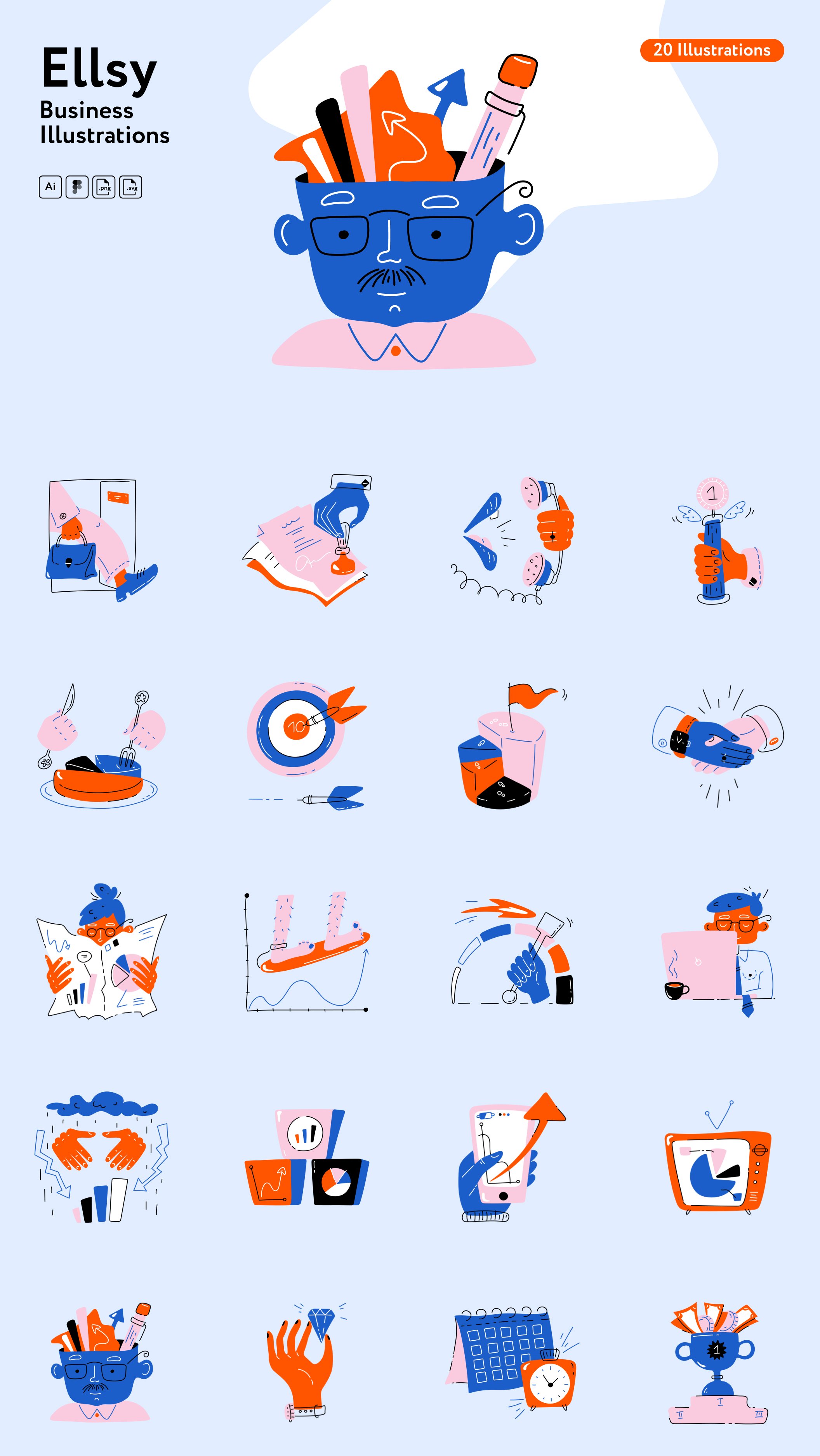 A series of illustrations of different shapes and sizes.