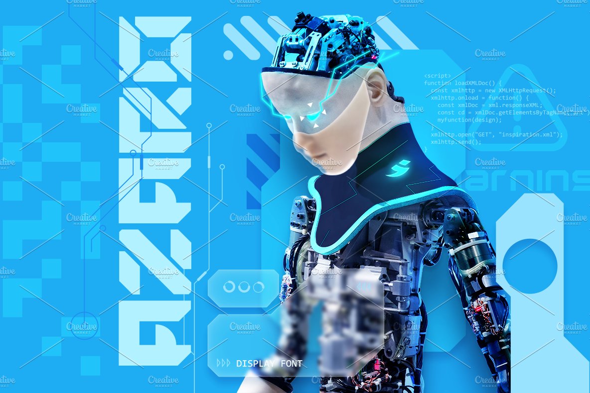 Azaro - Futuristic Sci-fi Font cover image.