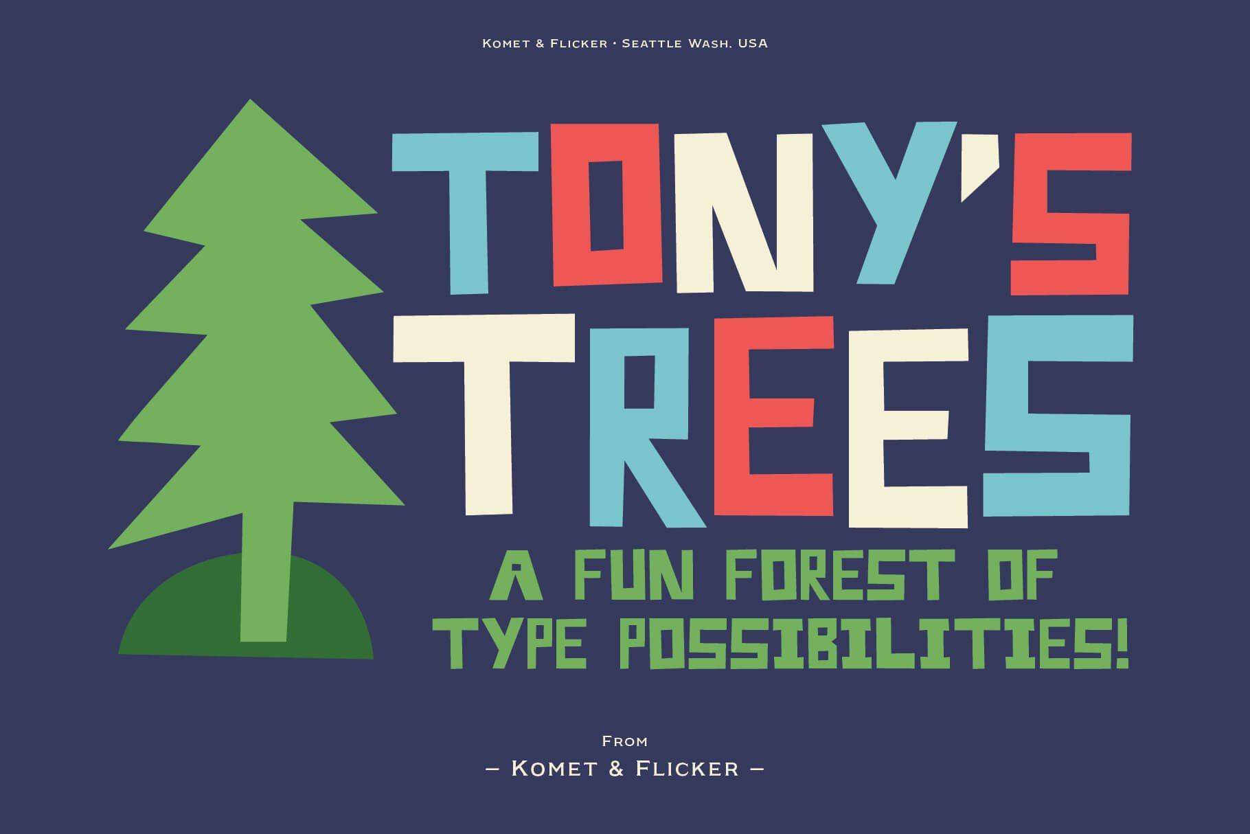 Tony's Trees - Fun Display Font cover image.