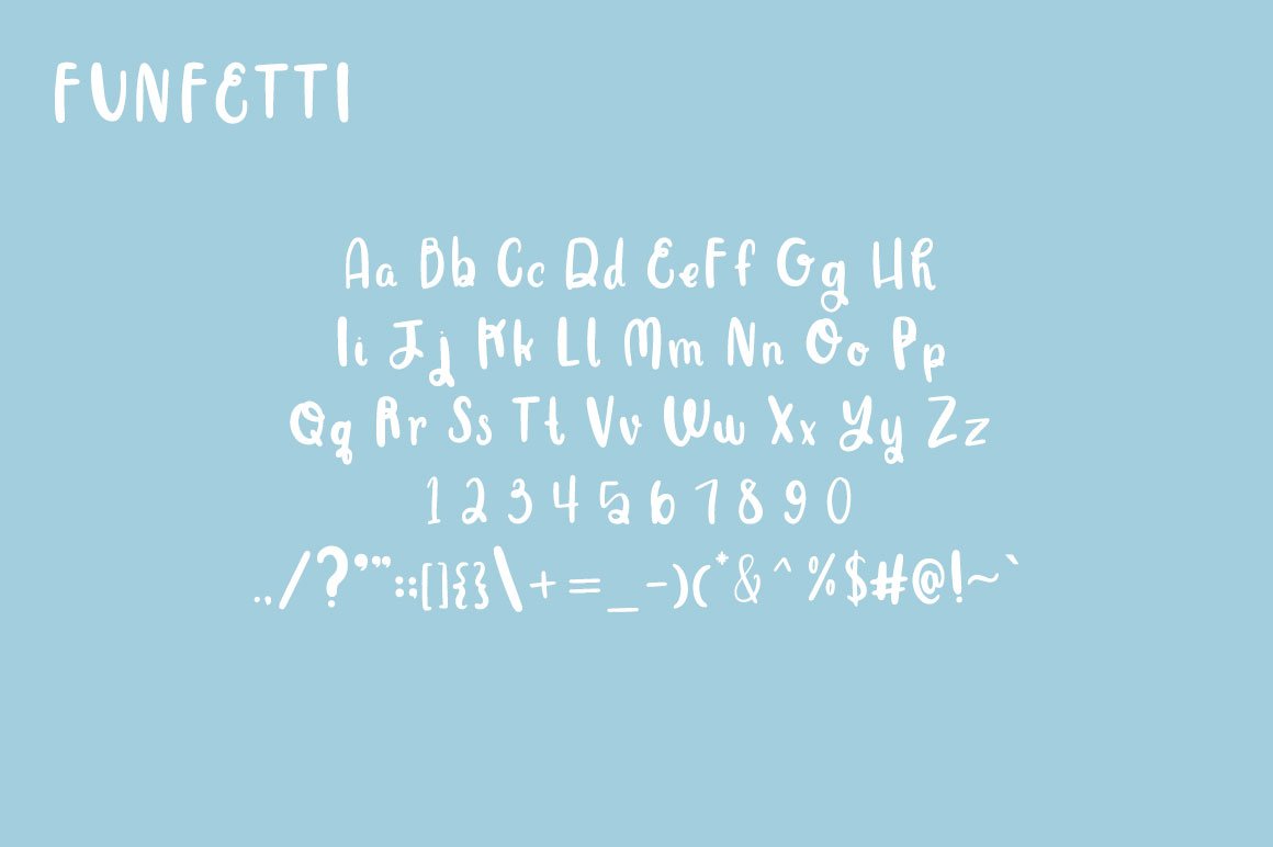 Funfetti - a sweet & simple font preview image.
