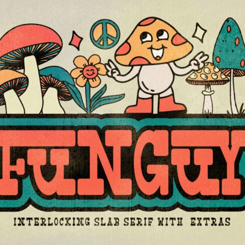 Funguy - Interlocked Slab Serif Font cover image.
