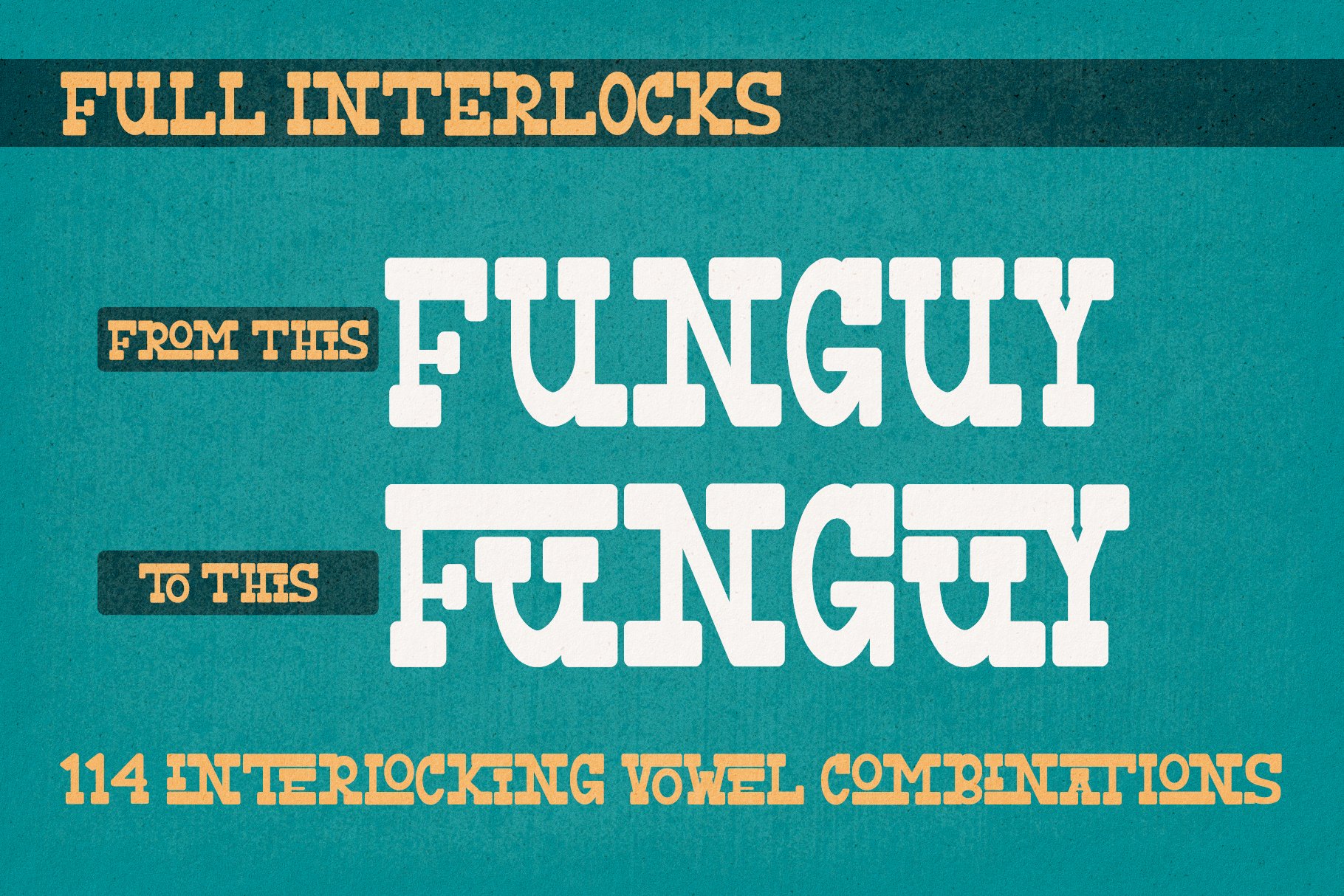 Funguy - Interlocked Slab Serif Font preview image.