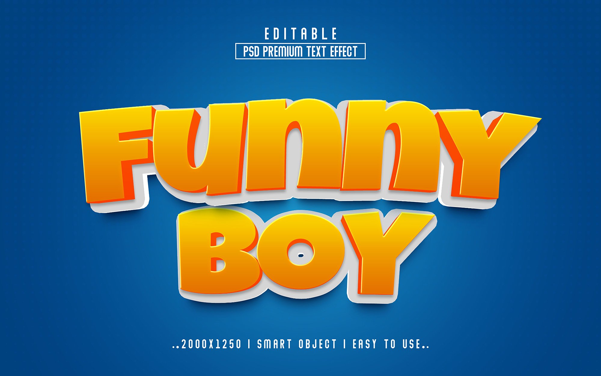 Funny Boy 3D Editable Text Effectcover image.
