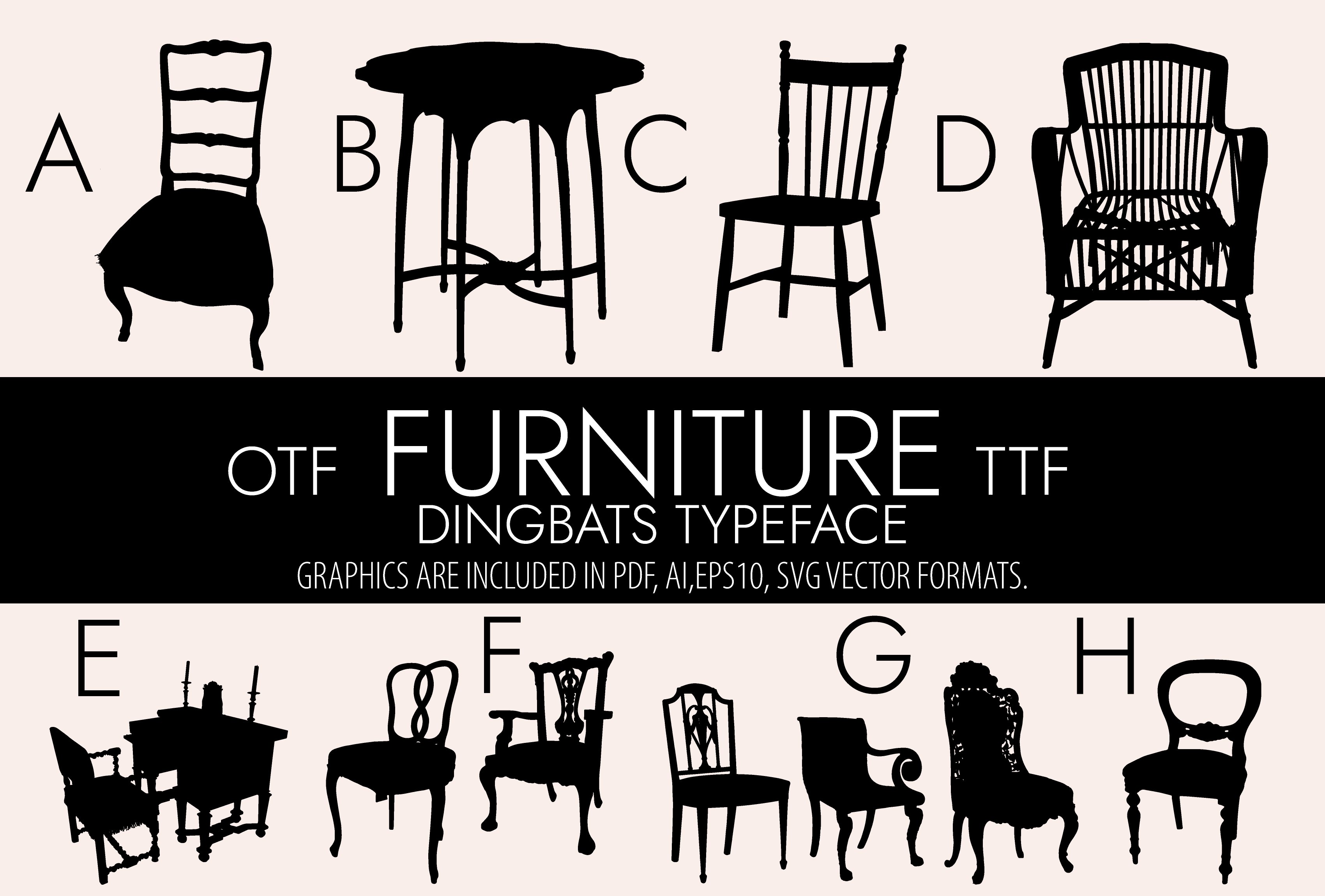 Furniture Dingbats Font cover image.