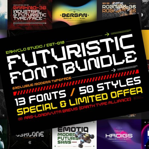FUTURISTIC FONT BUNDLE - [VOL.01] cover image.