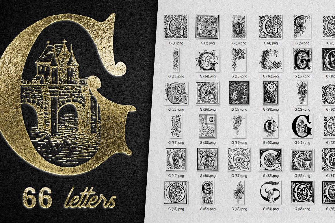 Vintage Letter G Vector And PNG cover image.