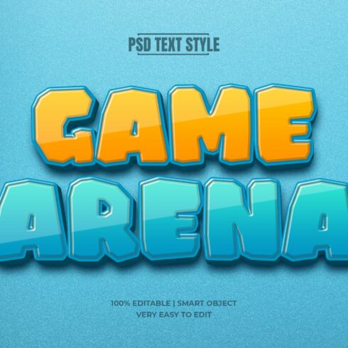 Game Arena 3D Text Effect Mockup PSDcover image.