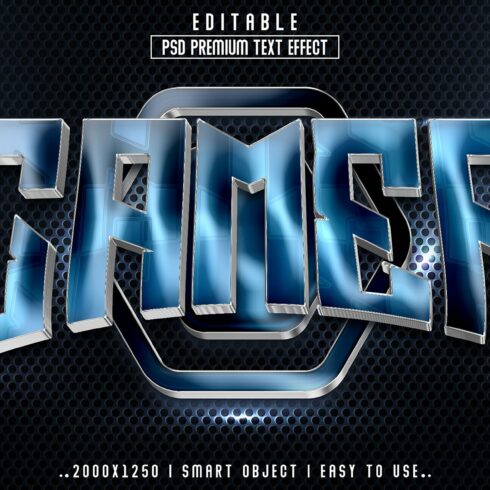 Gamer 3D Editable Text Effect stylecover image.