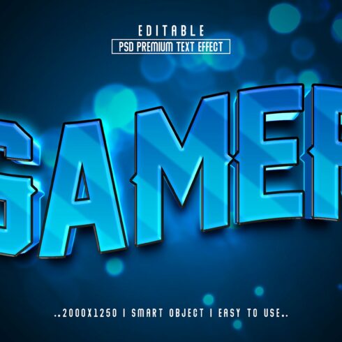 Gamer 3D Editable Text Effect stylecover image.