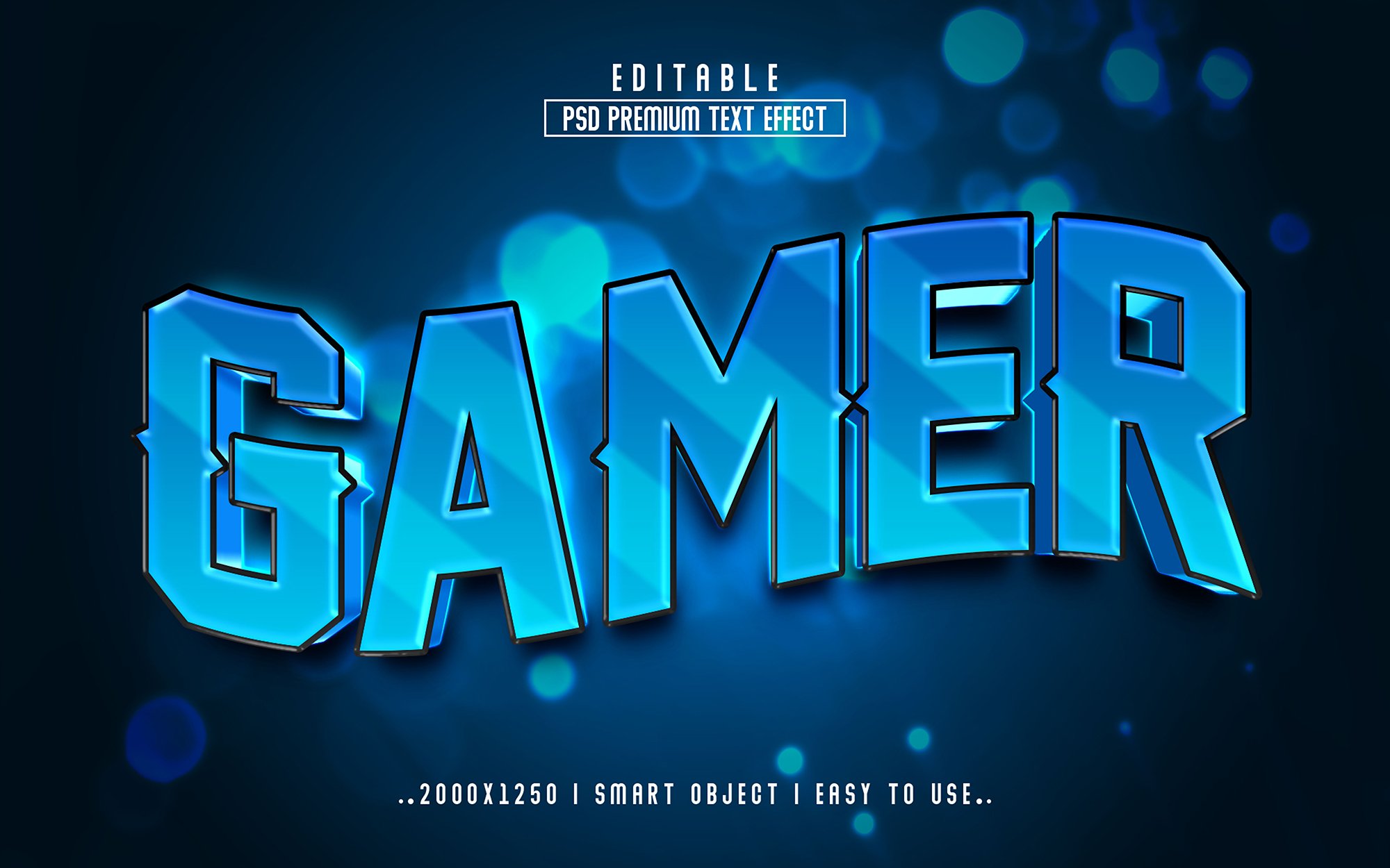 Gamer 3D Editable Text Effect stylecover image.