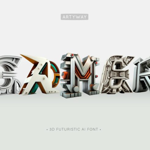 3D Futuristic Gamer Font cover image.