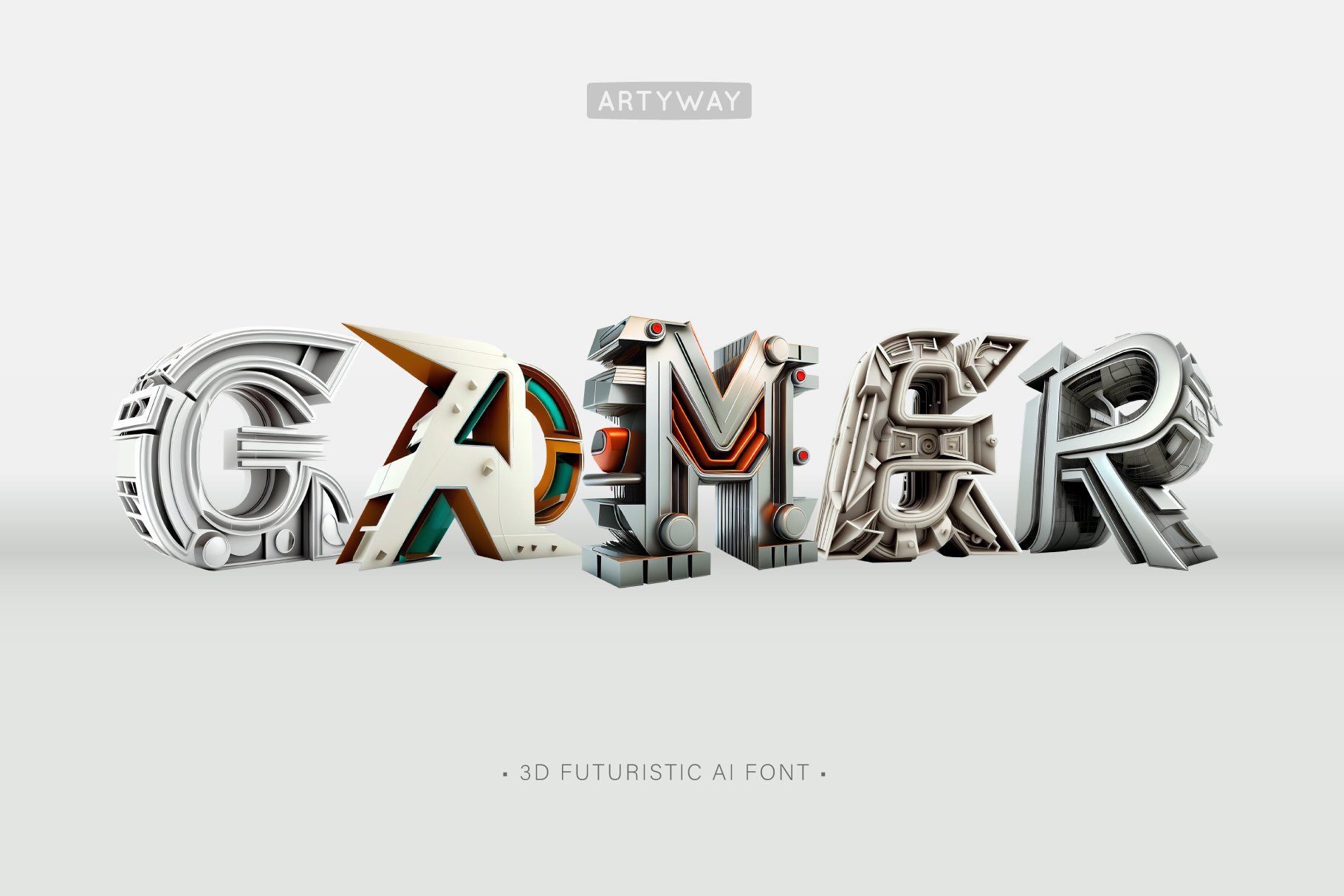 3D Futuristic Gamer Font cover image.