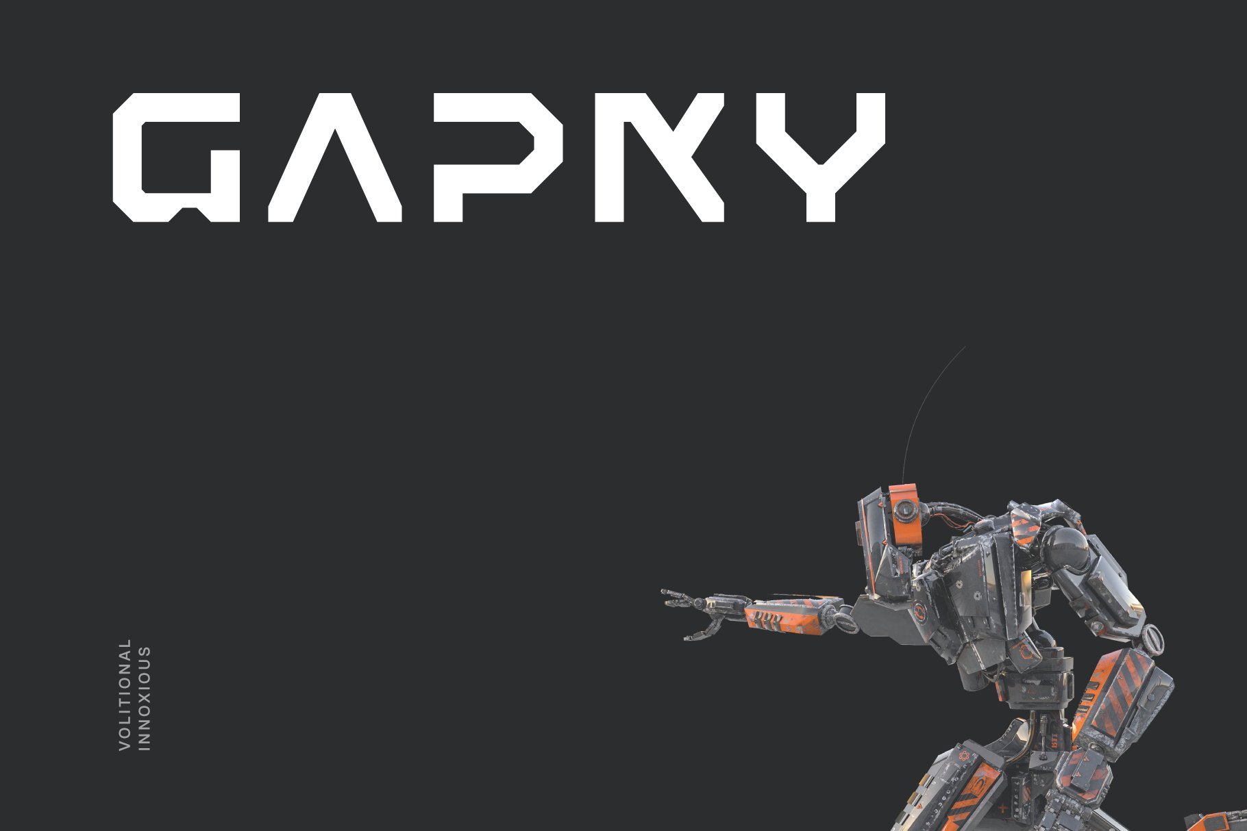 Gapky Futuristic Tech Font cover image.