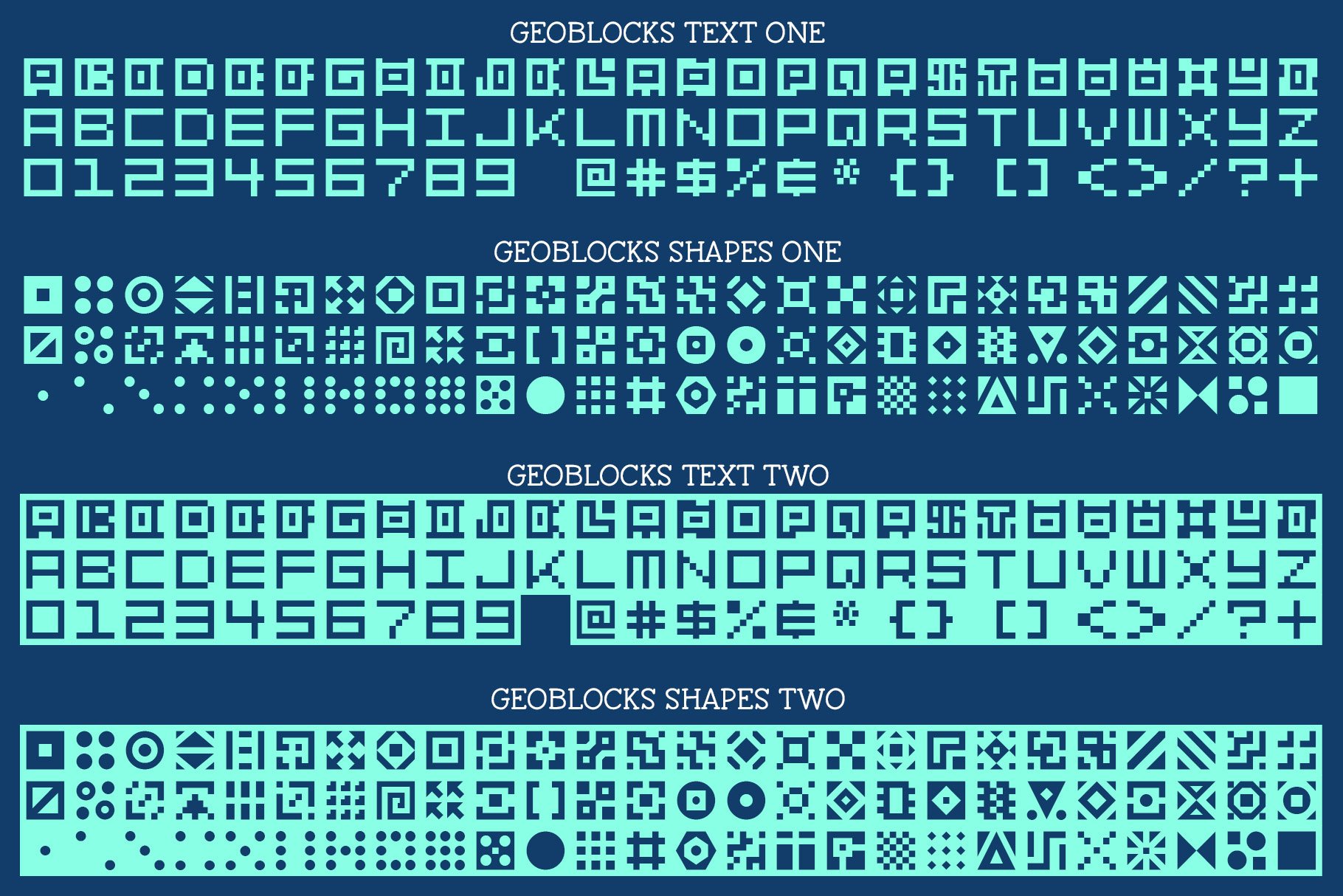 GeoBlocks-a geometric font set! preview image.