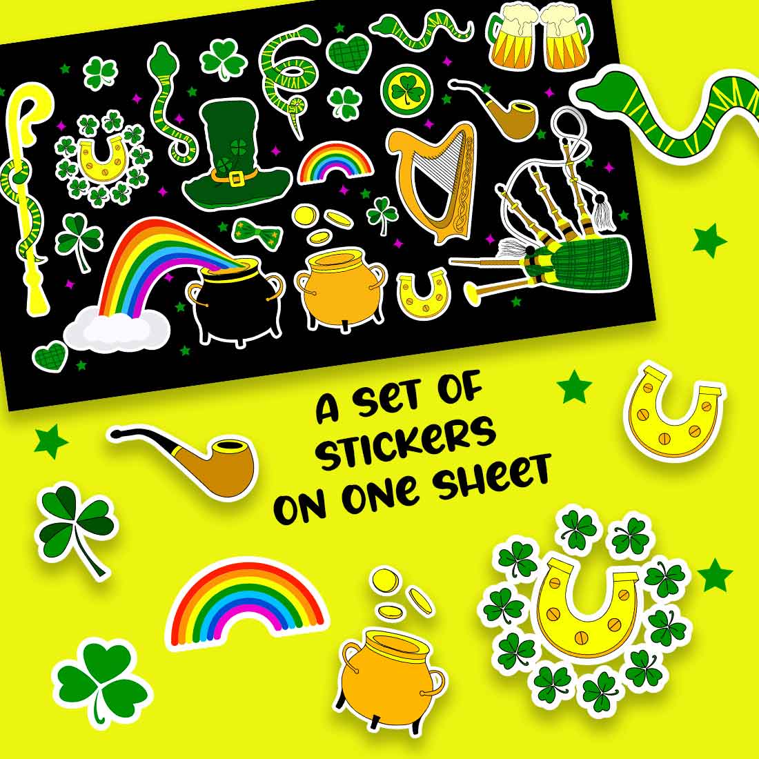 St Patrick\\\\\\\'s Day jpeg/png stickers preview image.