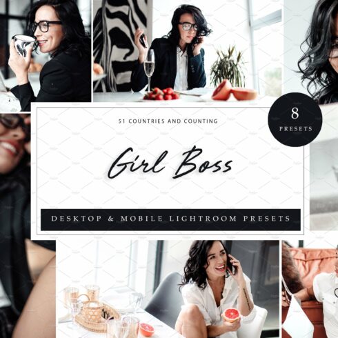 8 x Lightroom Presets, Girl Bosscover image.