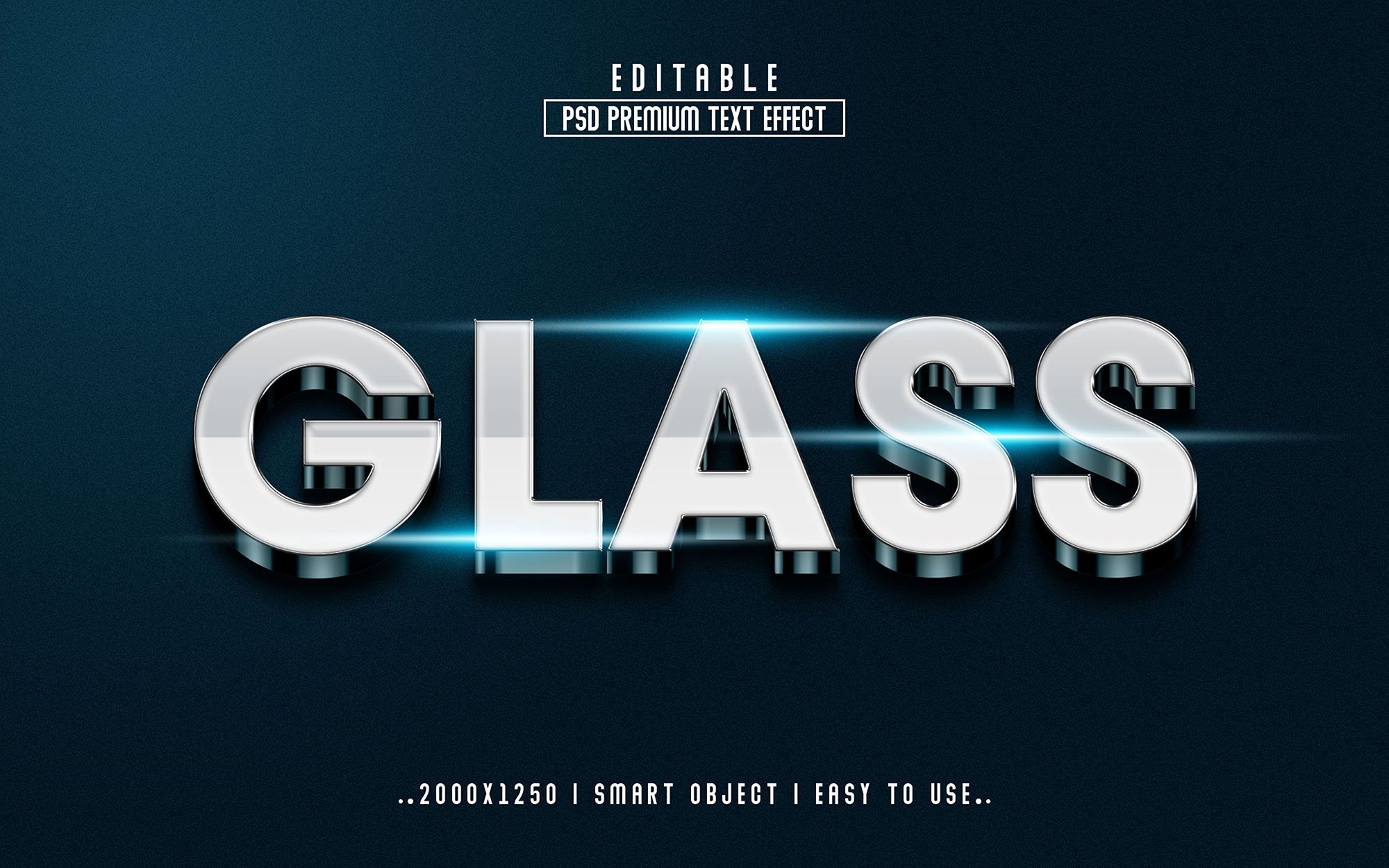 Glass 3D Editable Text Effect stylecover image.