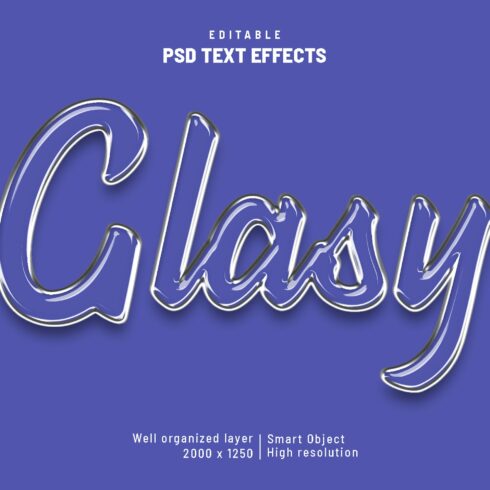 Glass glasy editable text effectcover image.
