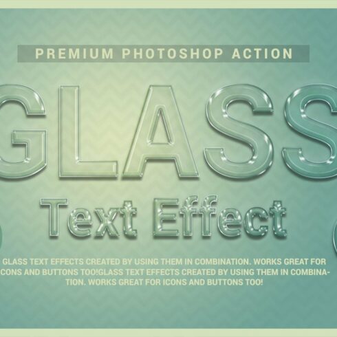 Glass Text Effect Photoshop Actioncover image.