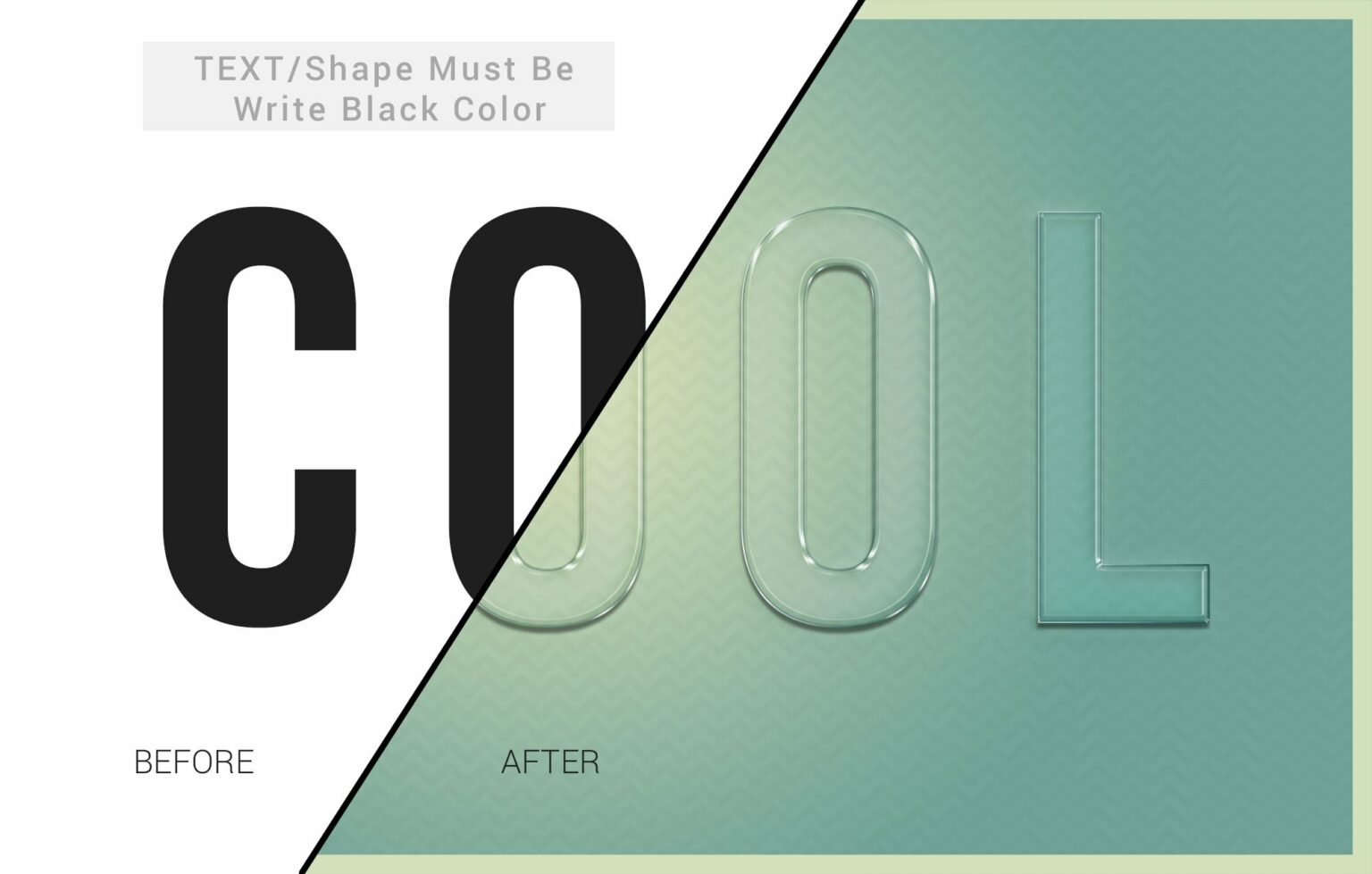 Glass Text Effect Action MasterBundles