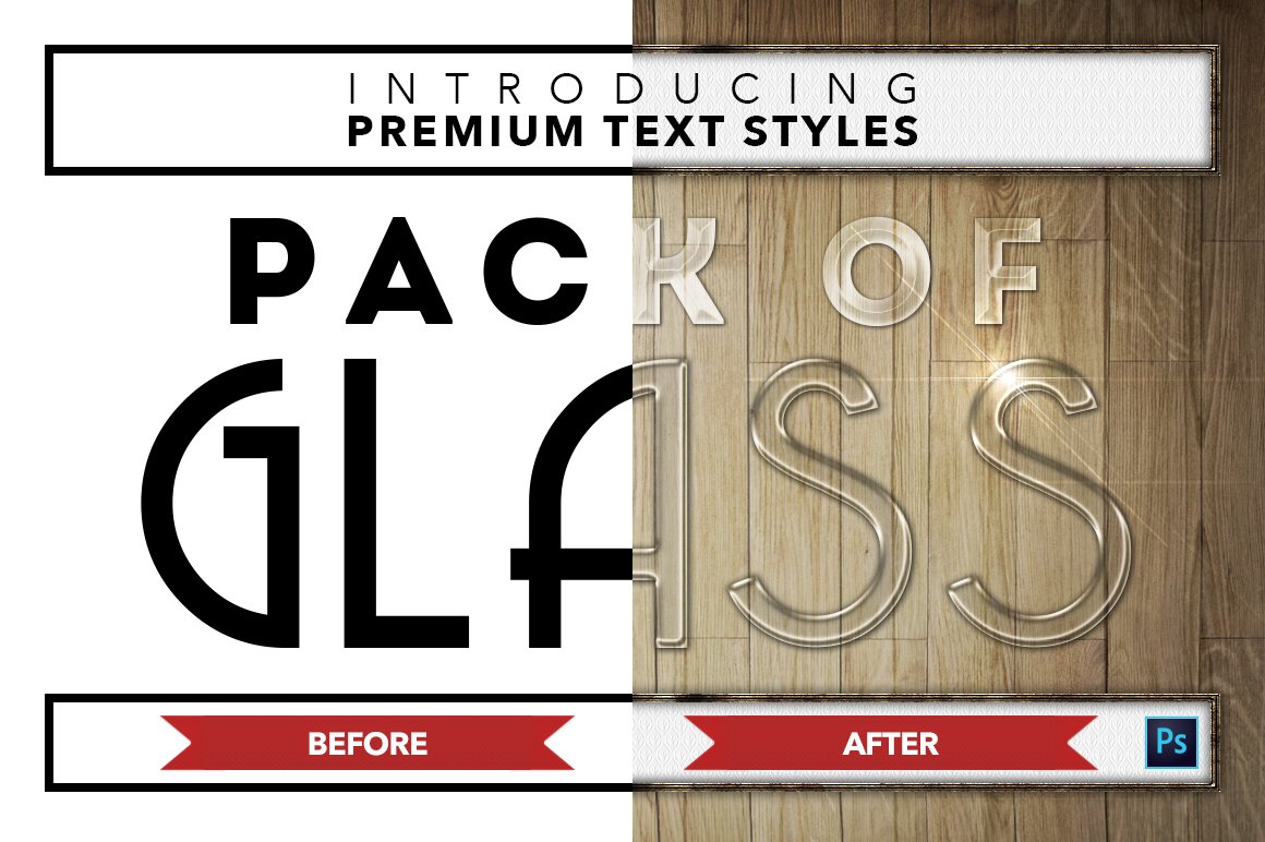 glass text styles pack one before after 113