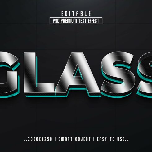 Glass 3D Editable psd Text Effectcover image.