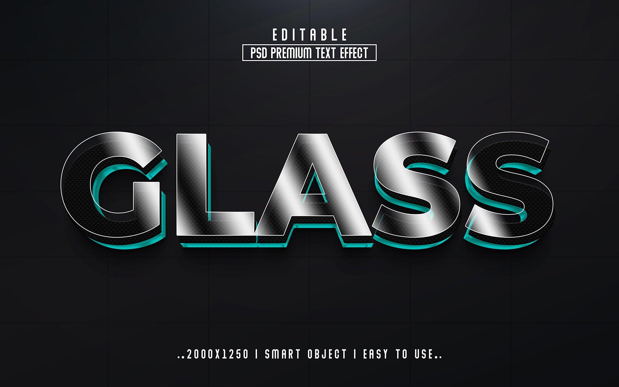 Glass 3D Editable psd Text Effectcover image.