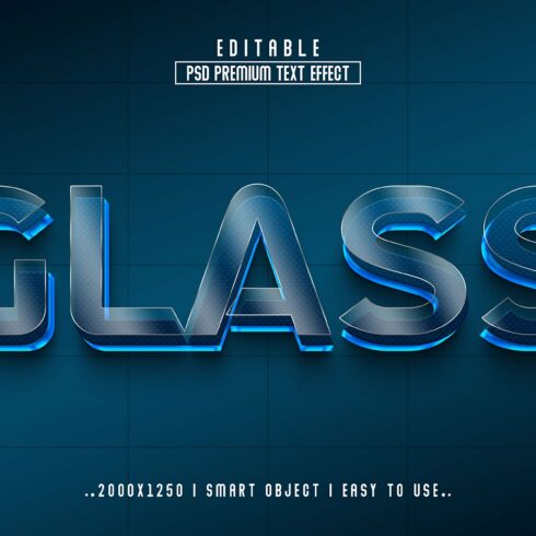 Glass 3D Editable Text Effect stylecover image.