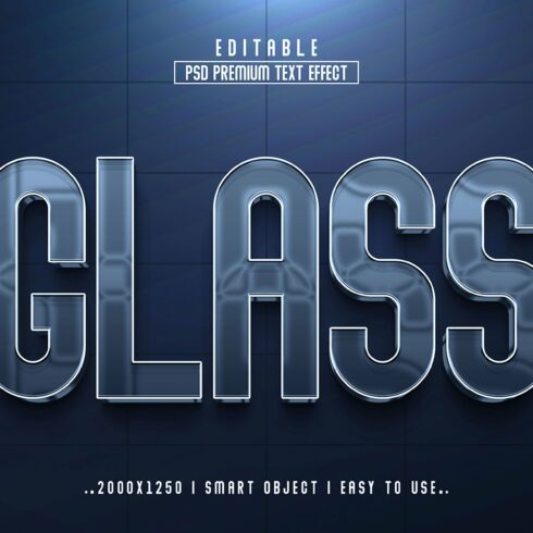 Glass 3D Editable psd Text Effectcover image.