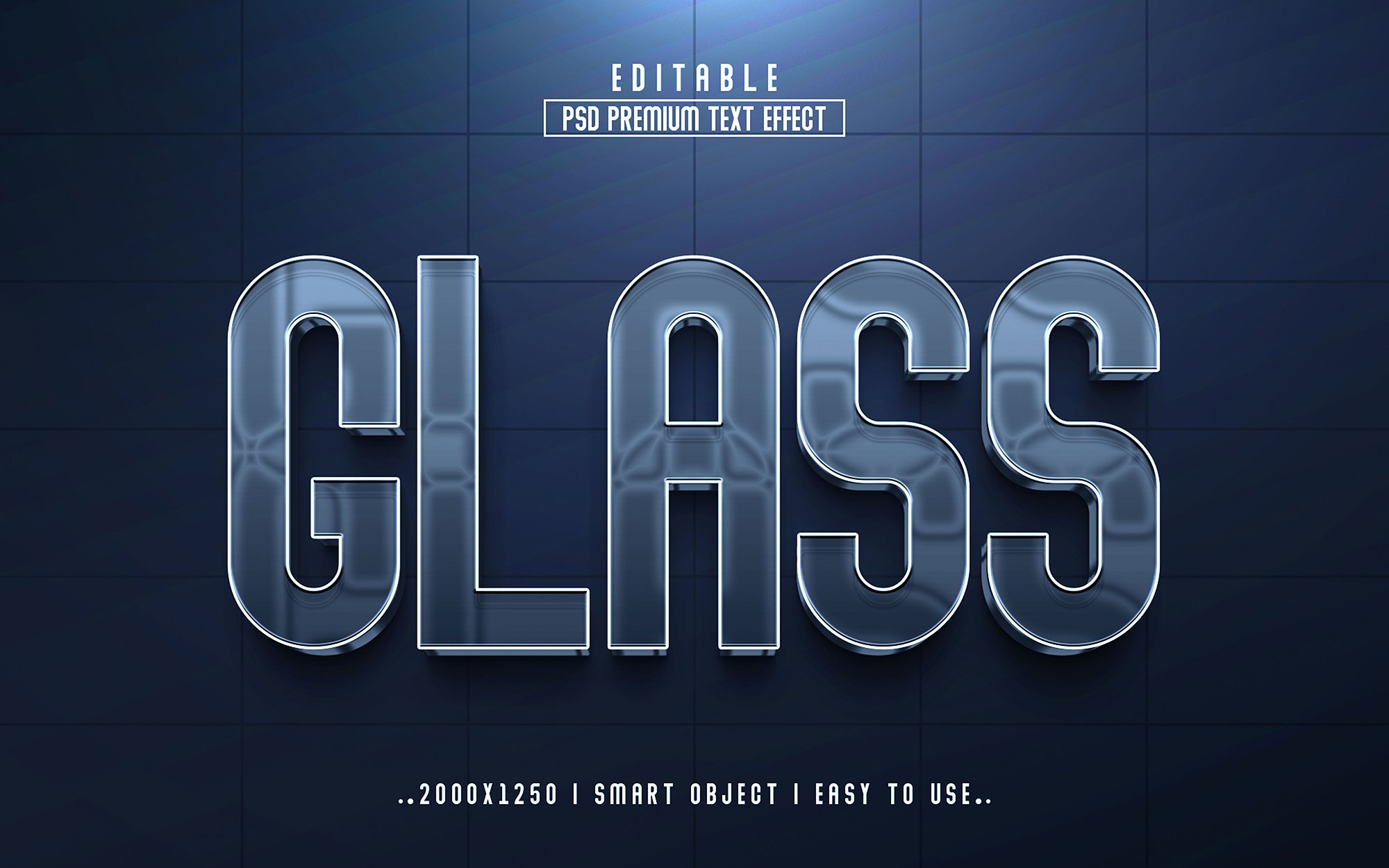 Glass 3D Editable psd Text Effectcover image.