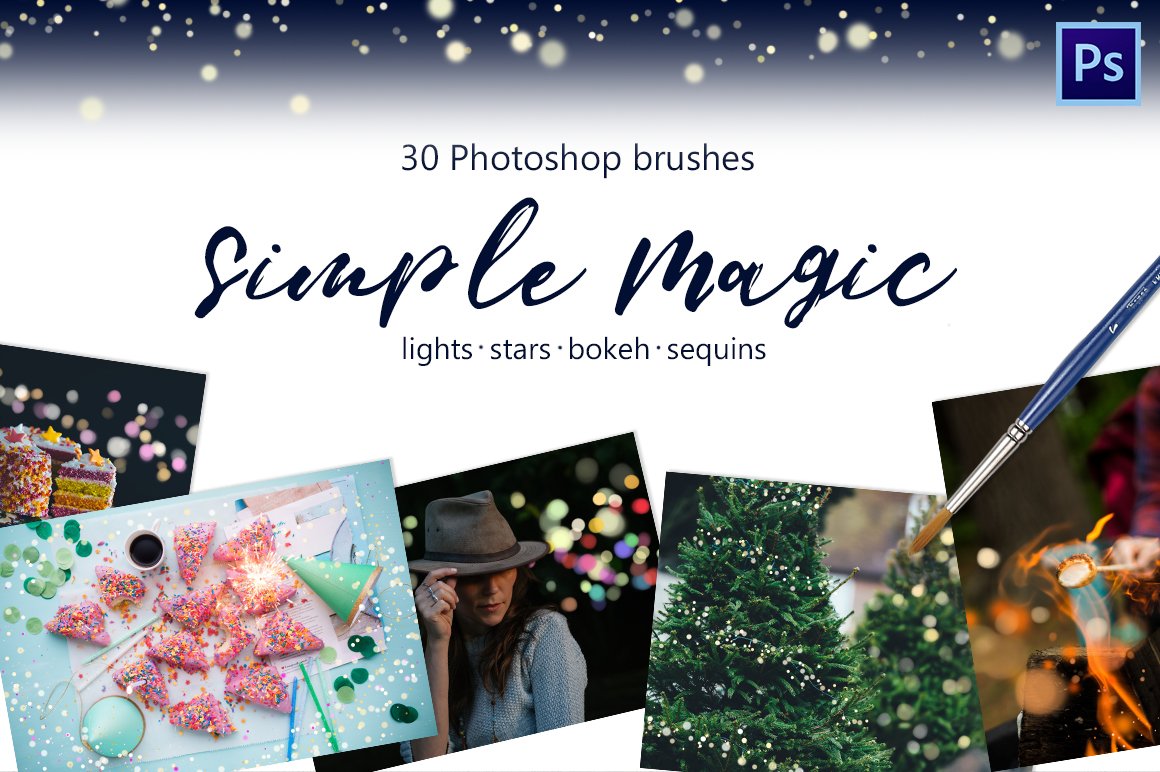 Magic brushes -lights, bokeh, tinselcover image.