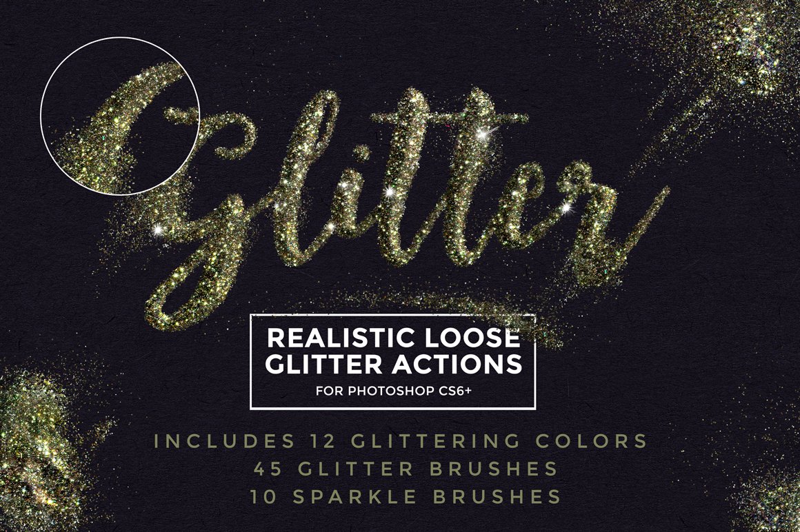 Loose Glitter Photoshop Actionscover image.