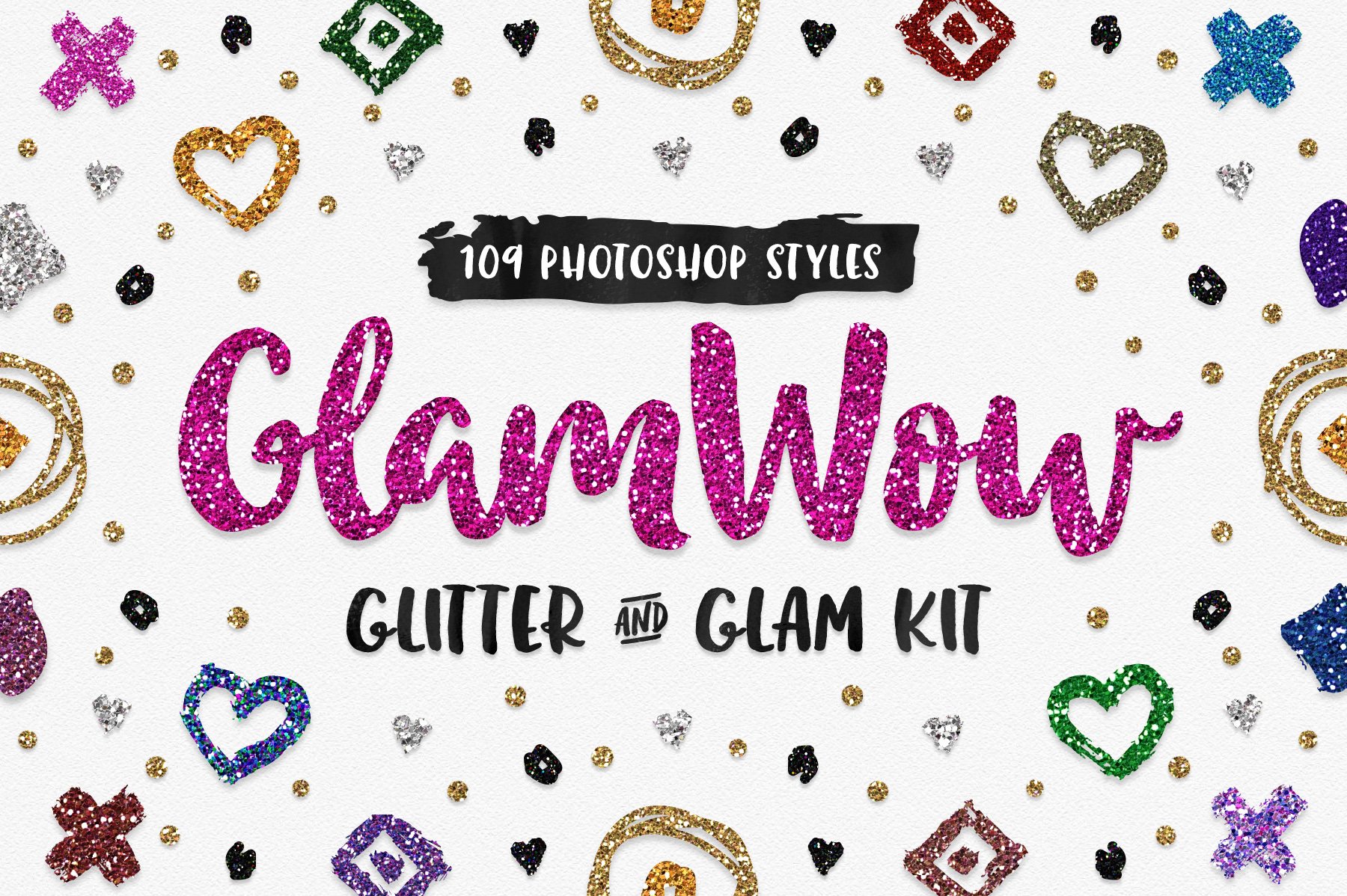 GlamWow - Glitter Kit For Photoshopcover image.