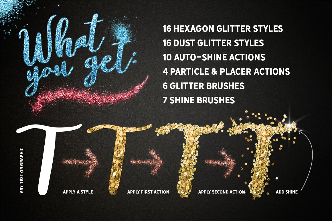GLITTER PRO Styles, Actions, Brushespreview image.