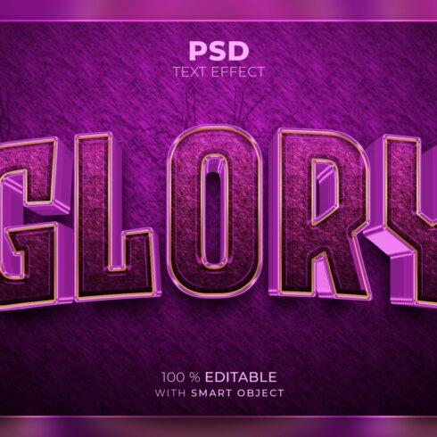 Glory Glossy 3Deditable text effectcover image.